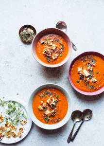 Food blogger Izy Hossack makes Tomato Soup with Halloumi Croutons