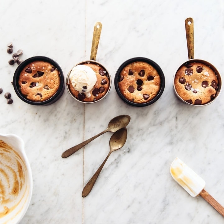 Gooey Chocolate Chip Cookie Pots (for 2)