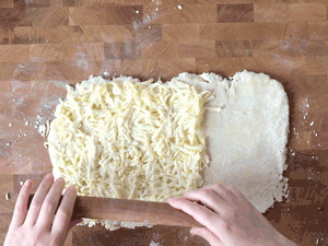 food blogger Izy Hossack shows how to make rough puff pastry