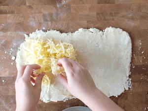 food blogger Izy Hossack shows how to make rough puff pastry