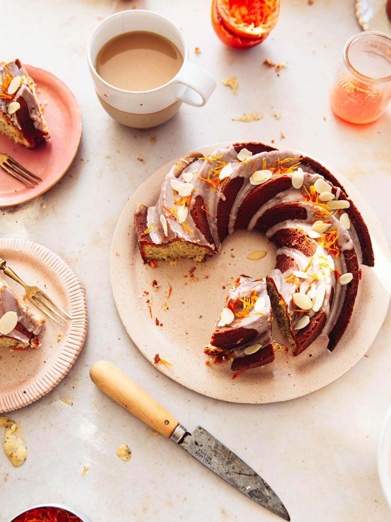 Blood Orange Poppy Seed Bundt Cake by food blogger Izy Hossack