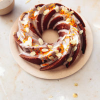 Blood Orange Poppy Seed Bundt Cake by food blogger Izy Hossack