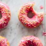 Rhubarb Baked Doughnuts by food blogger Izy Hossack