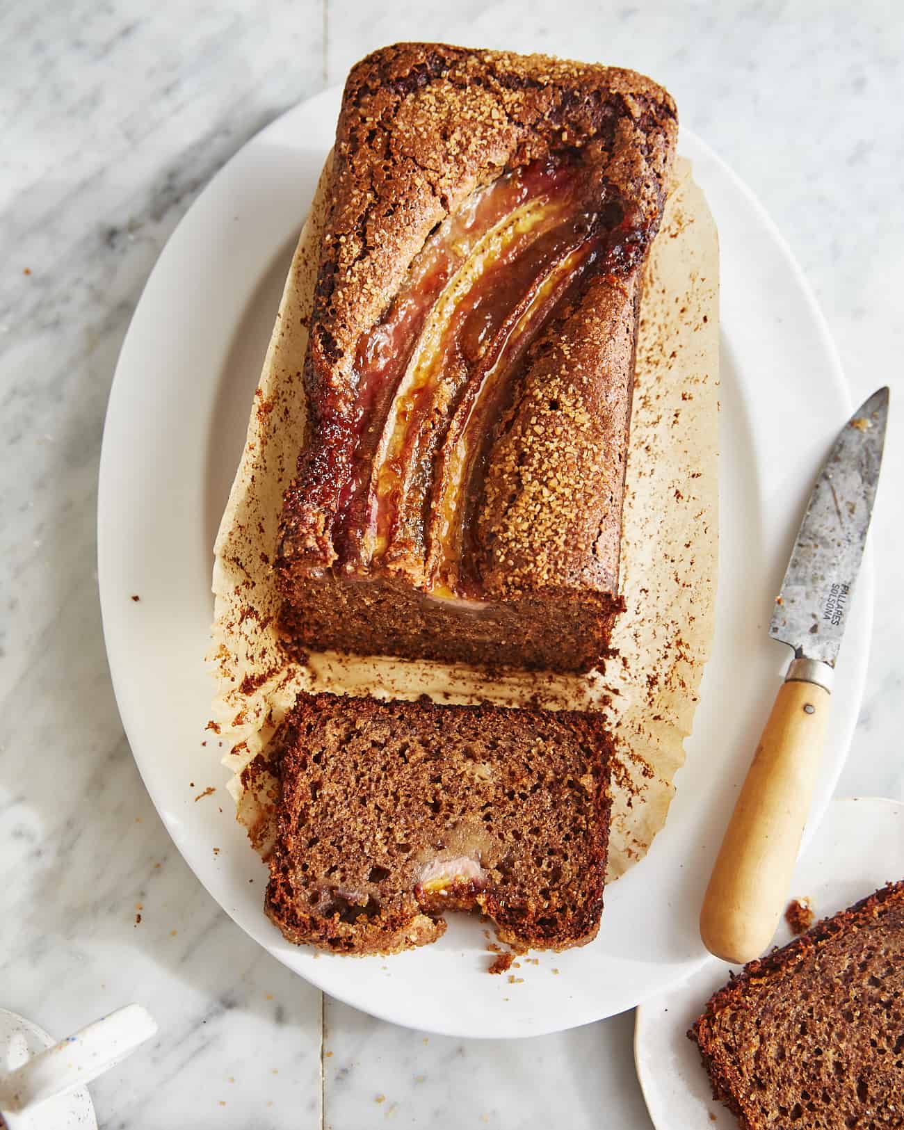 sliced sourdough vegan banana bread