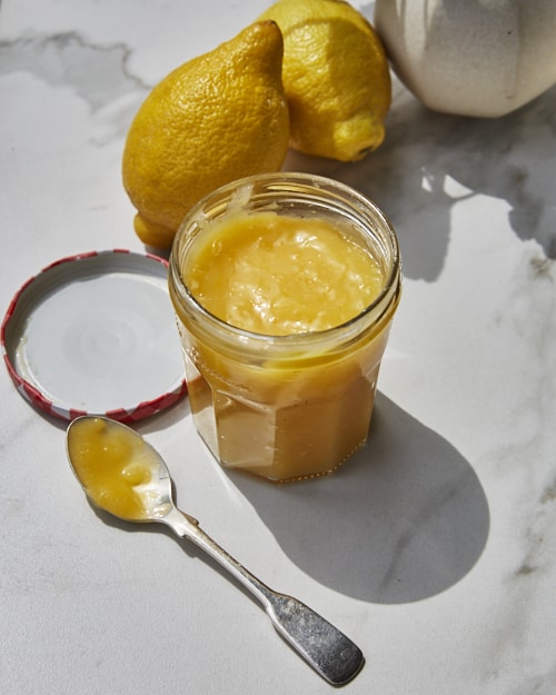 a jar of homemade lemon curd